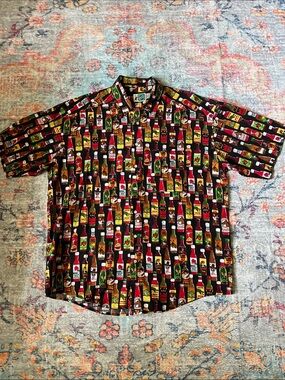 Vintage Men’s Johnny Cotton Short Sleeve Hot Sauce Cotton Shirt